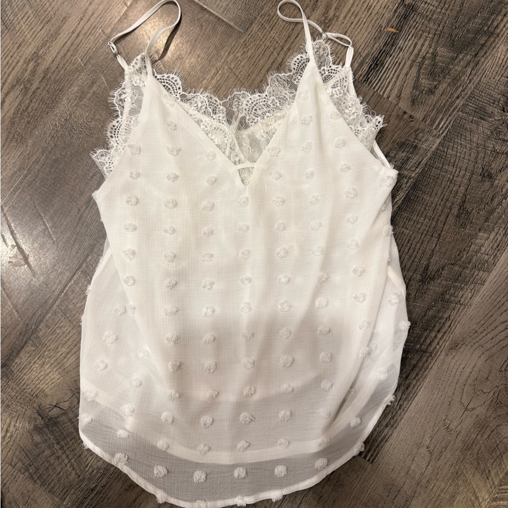 Blu Pepper White Lace Camisole Top
